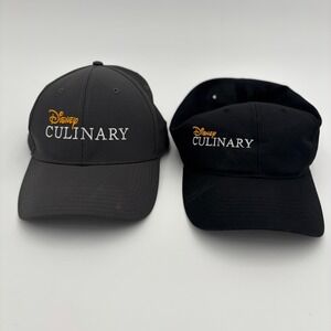 Lot of 2 Disney Culinary Chef Hat Mens OSFM Black Gray Performance Richardson